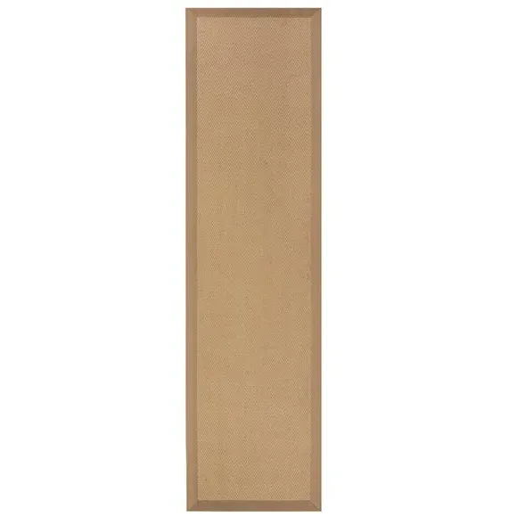 Herringbone Runner Rug with Border - Natural, Jute