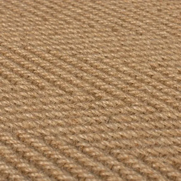 Herringbone Runner Rug with Border - Navy, Jute