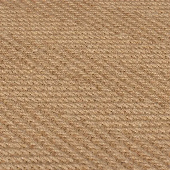 Herringbone Runner Rug with Border - Olive, Jute