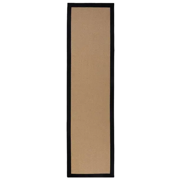 Herringbone Stair Runner - Black, Jute