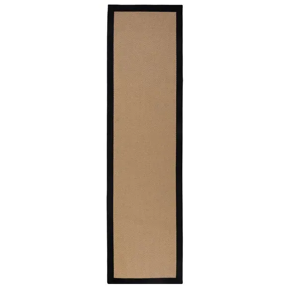 Herringbone Stair Runner - Black, Jute