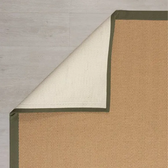 Herringbone Stair Runner - Green, Jute