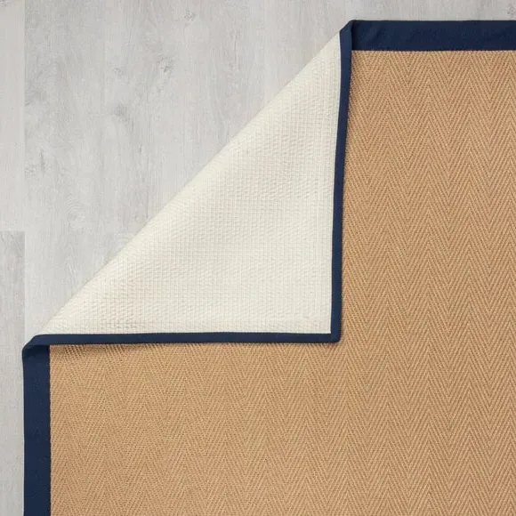 Herringbone Stair Runner - Navy, Jute