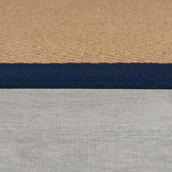 Herringbone Stair Runner - Navy, Jute