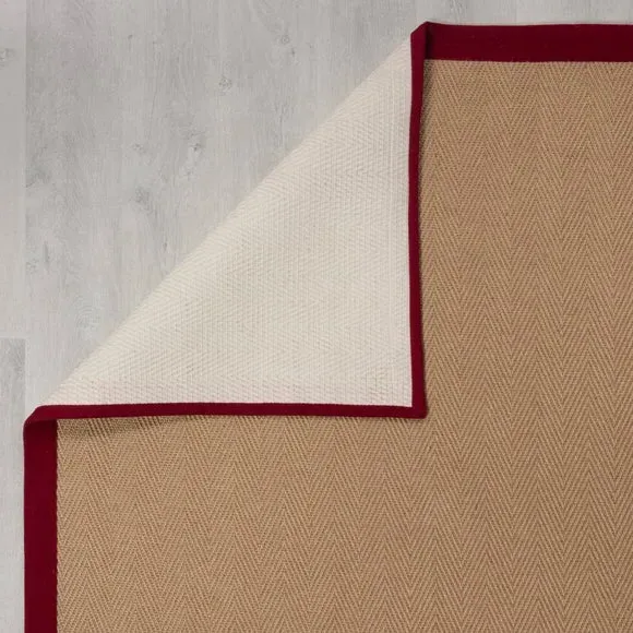 Herringbone Stair Runner - Red, Jute