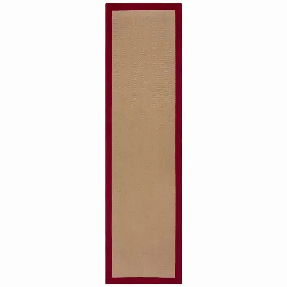 Herringbone Stair Runner - Red, Jute
