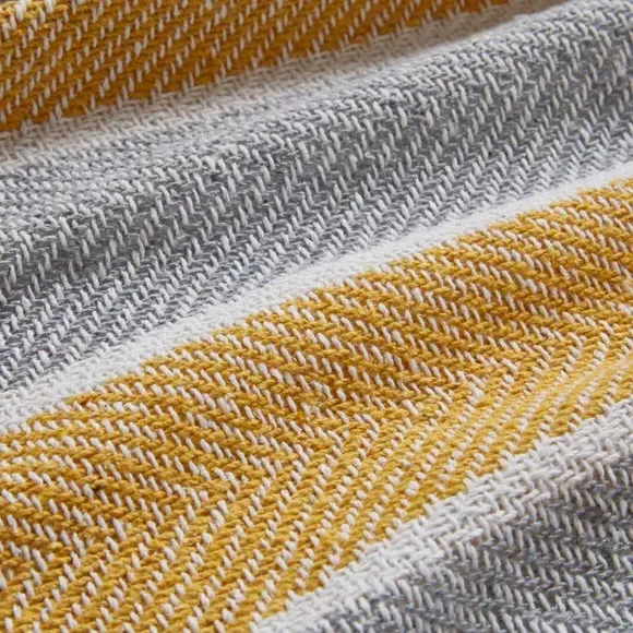 Herringbone Stripe Throw Blanket - Yellow