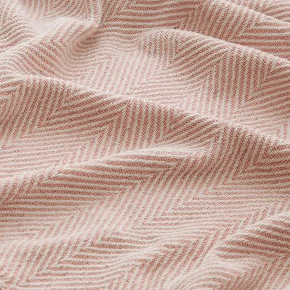 Herringbone Throw Blanket - Blush, Cotton