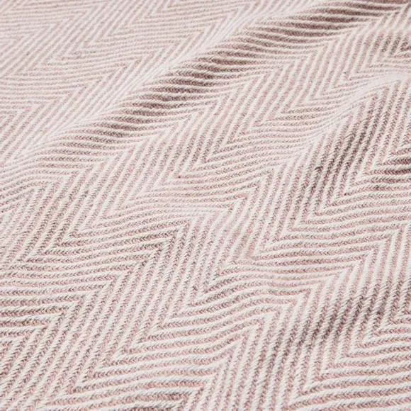 Herringbone Throw Blanket - Blush, Cotton
