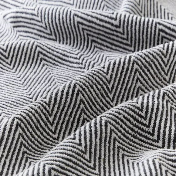 Herringbone Throw Blanket - Charcoal, Cotton