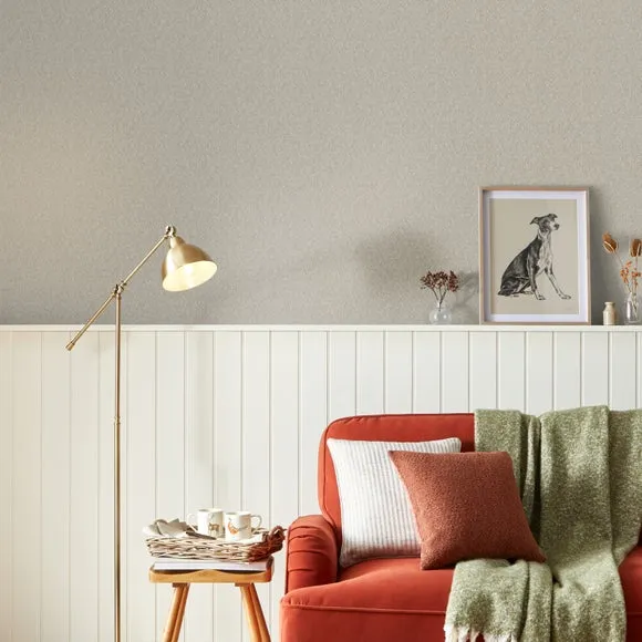 Herringbone Wallpaper with Fabric Effect - Mink