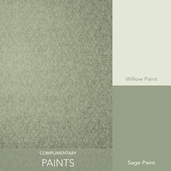 Herringbone Wallpaper with Fabric Effect - Sage