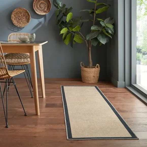 Herringbone Washable Runner - Natural image