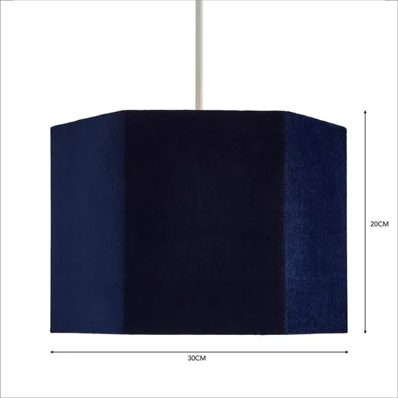 Hexagonal Lamp Shade - Navy, Velvet