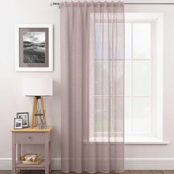 Hidden Tab Voile Panel - Blush Pink image