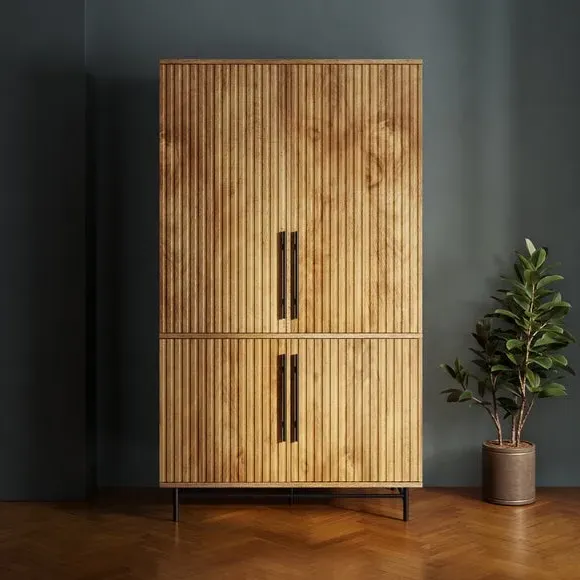 Hideaway Computer Cabinet with Keyboard Tray - Mango image