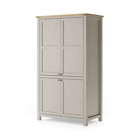 Hideaway Desk with Storage - Stone, Wood Effect