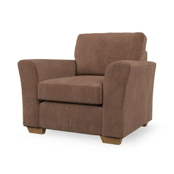 High Back Armchair with Flared Arms - Clay