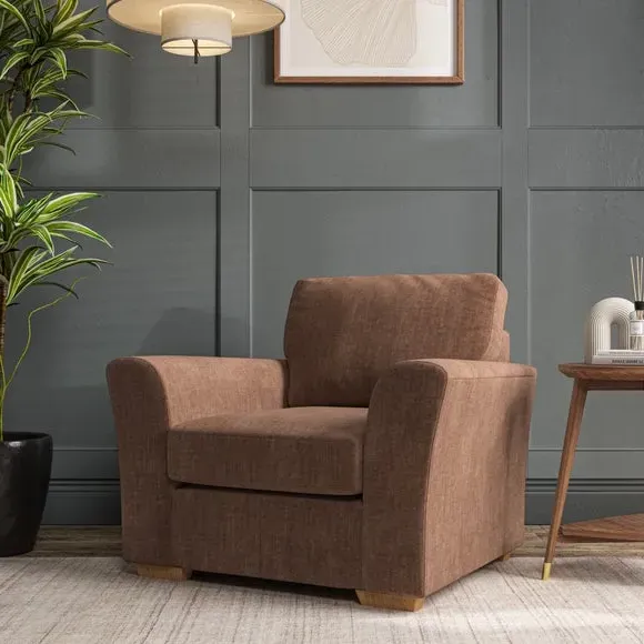 High Back Armchair with Flared Arms - Clay