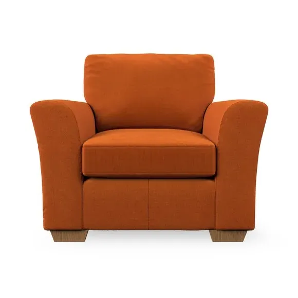 High Back Armchair with Flared Arms - Ginger
