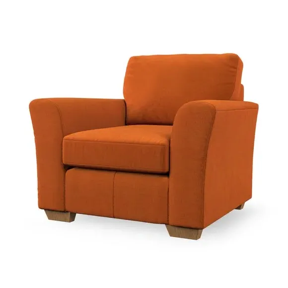 High Back Armchair with Flared Arms - Ginger