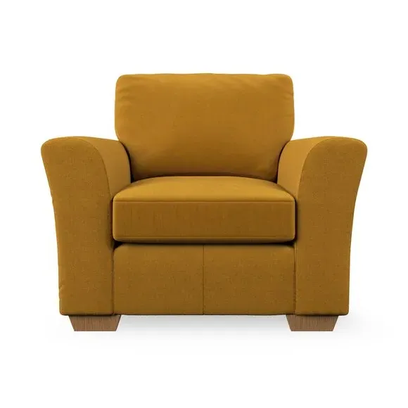 High Back Armchair with Flared Arms - Gold