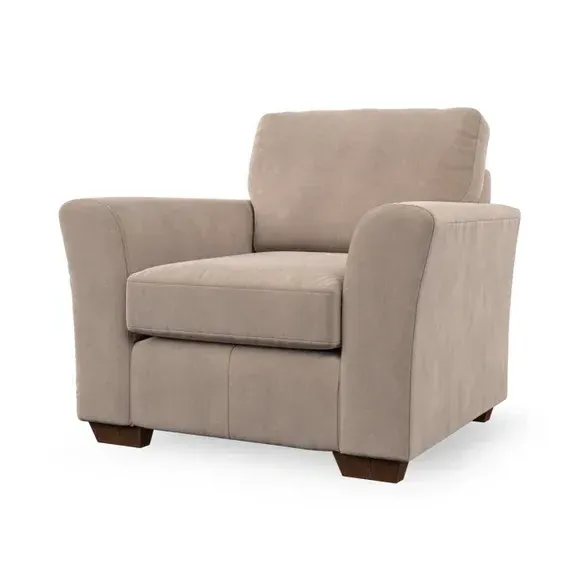 High Back Armchair with Flared Arms - Natural
