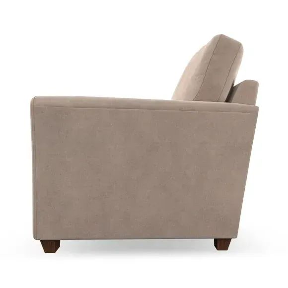 High Back Armchair with Flared Arms - Natural