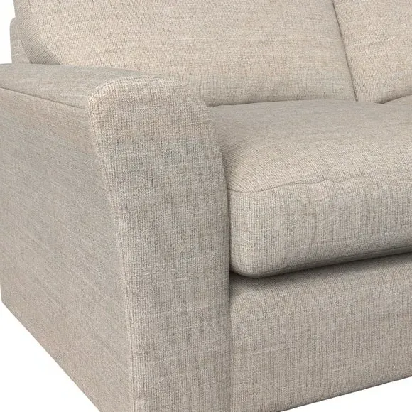 High Back Armchair with Flared Arms - Natural