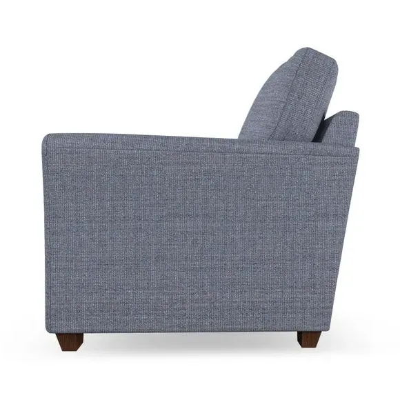 High Back Armchair with Flared Arms - Navy