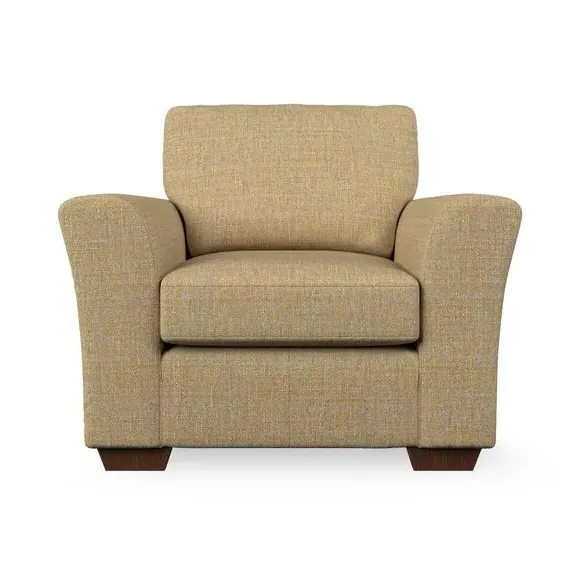 High Back Armchair with Flared Arms - Ochre
