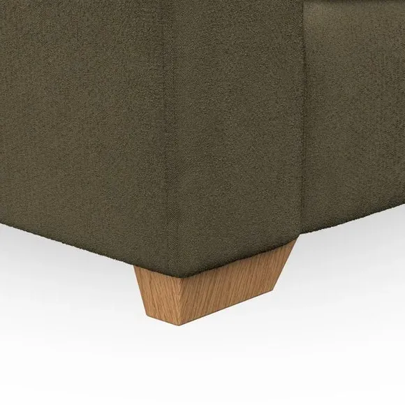 High Back Armchair with Flared Arms - Olive