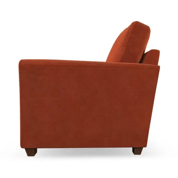 High Back Armchair with Flared Arms - Orange