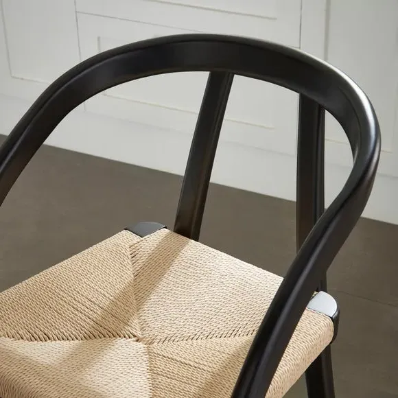 High-Back Bar Stool - Black Oak, Beech
