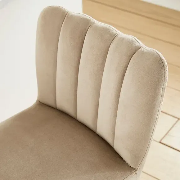 High Back Bar Stool - Mink, Velvet