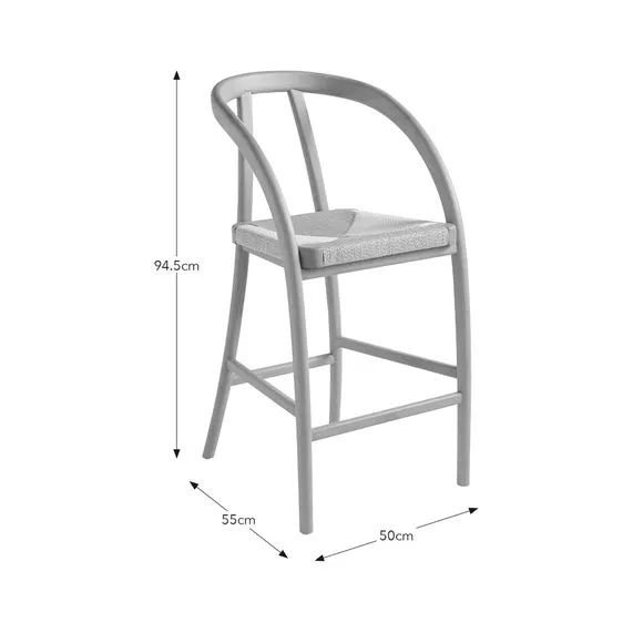 High-Back Bar Stool - Oak, Beech