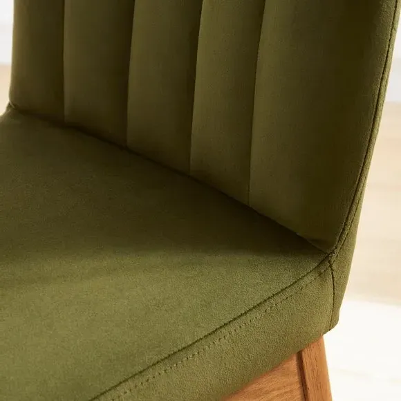 High Back Bar Stool - Olive, Velvet
