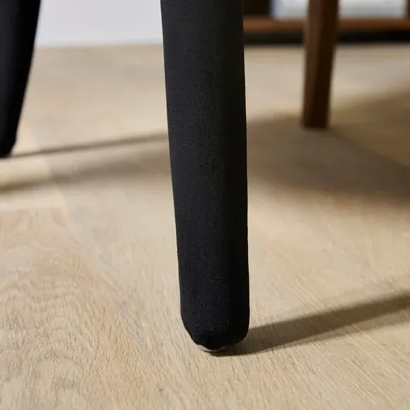 High Back Dining Chair - Black, Velvet