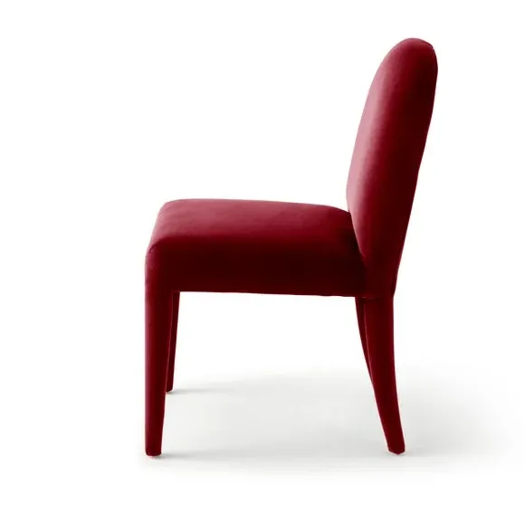 High Back Dining Chair - Burgundy, Velvet
