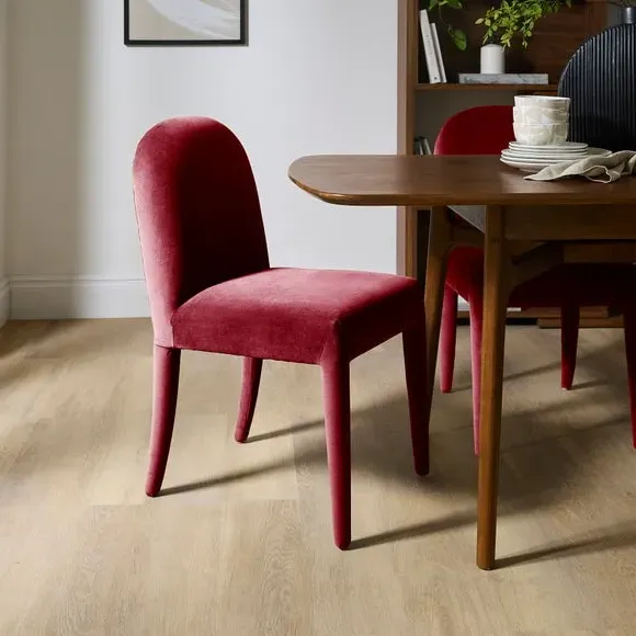 High Back Dining Chair - Burgundy, Velvet
