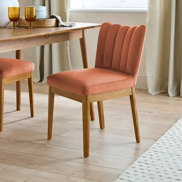 High Back Dining Chair - Clay, Velvet