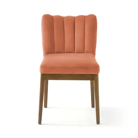 High Back Dining Chair - Clay, Velvet