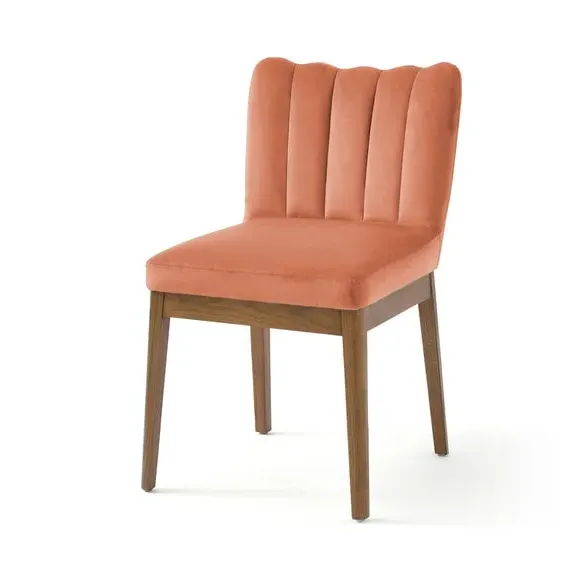 High Back Dining Chair - Clay, Velvet