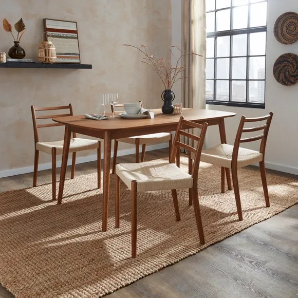High Back Dining Chair - Dark Oak, Solid Wood
