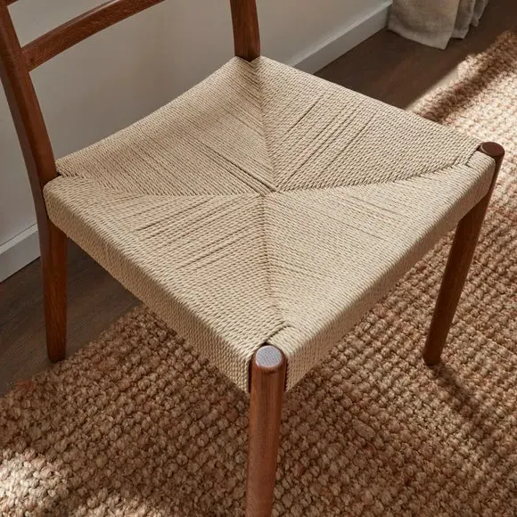 High Back Dining Chair - Dark Oak, Solid Wood