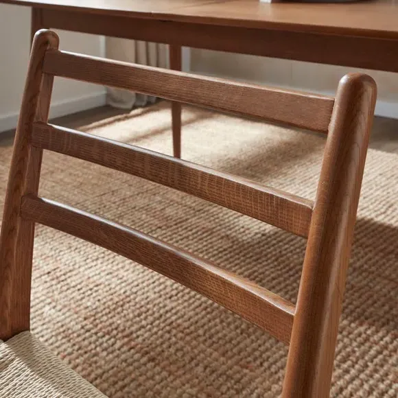 High Back Dining Chair - Dark Oak, Solid Wood
