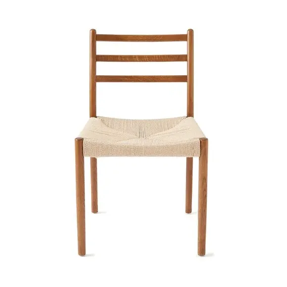 High Back Dining Chair - Dark Oak, Solid Wood