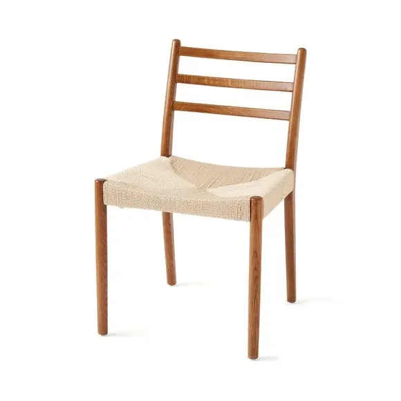 High Back Dining Chair - Dark Oak, Solid Wood