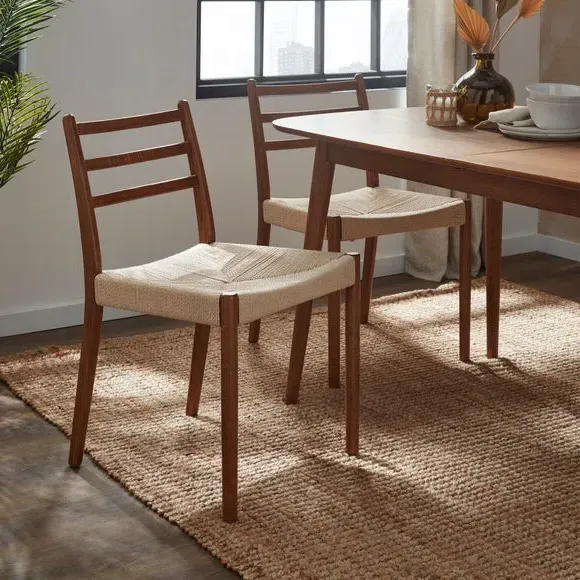 High Back Dining Chair - Dark Oak, Solid Wood image