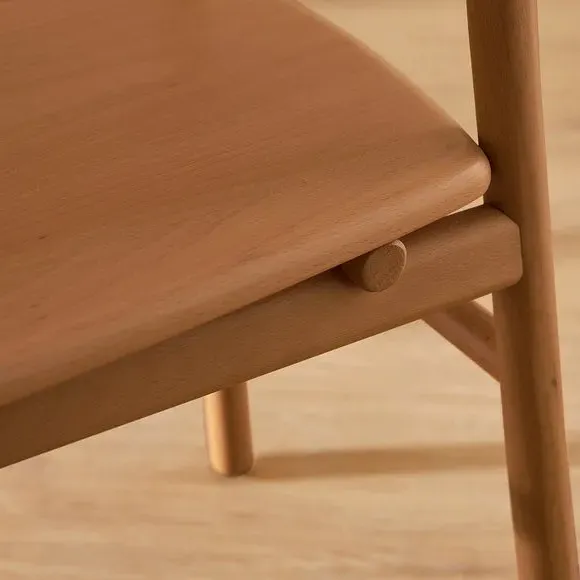 High Back Dining Chair - Dark Stained, Beech Wood
